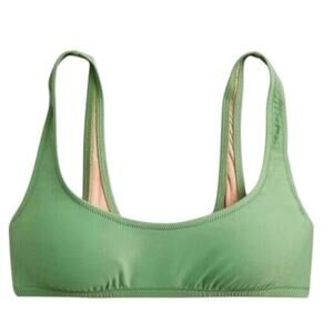 J. Crew Green Heritage Scoopneck Bikini Top 90s Medium Swimsuit Resortwear